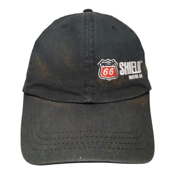 Phillips 66 Shield Motor Oil Strapback Baseball Cap Black One Size Paramount - Picture 1 of 10